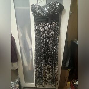 Strapless sequin dress